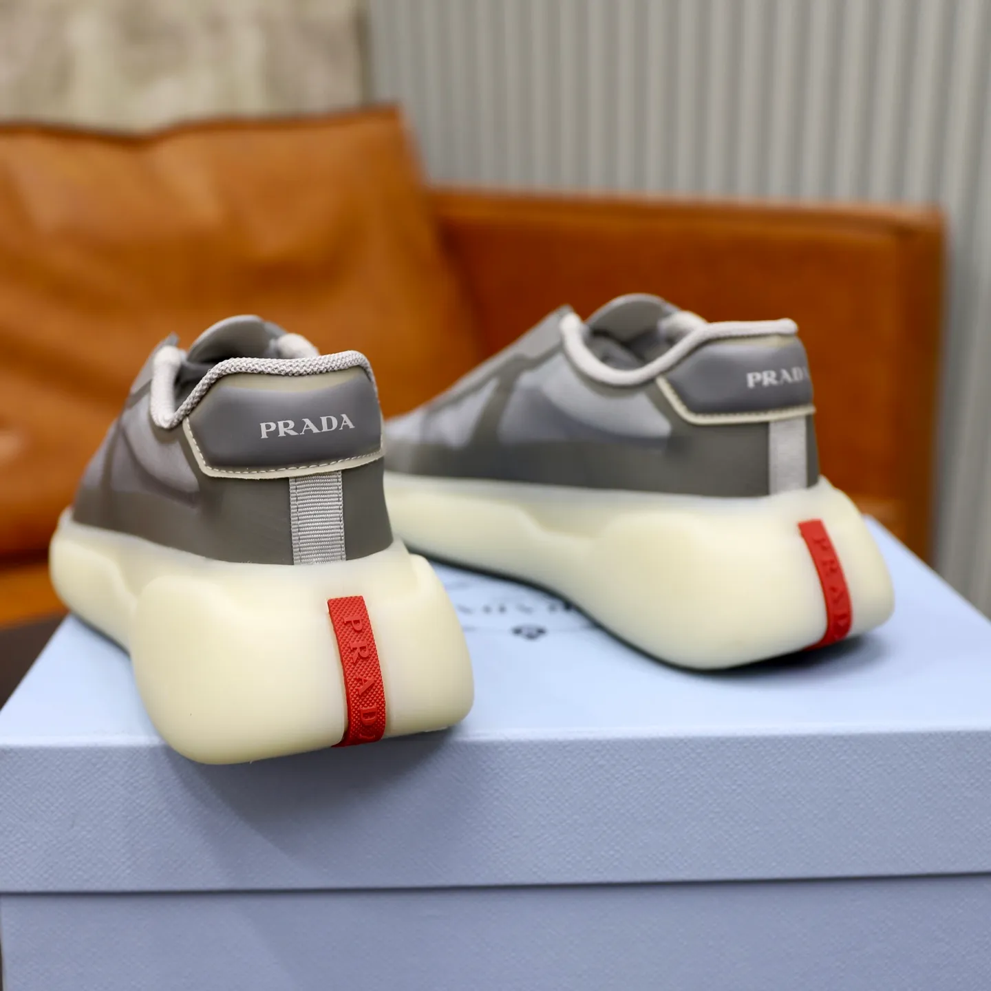 Men's Shoes 💰760💰 PRADA America's Cup Recycled Nylon and Bike Fabric Sneakers Practical and innovative, these regenerated nylon sneakers are modern, with lightweight soles and minimalist details. The upper is decorated with temperature-locking adhesive tape, screen-printed ADA logo, nylon loop shoelaces, T sole, made of ultra-light foam rubber filling material, rubber pattern texture, sole height: 40 mm, removable fabric-covered insole, Size 39-44